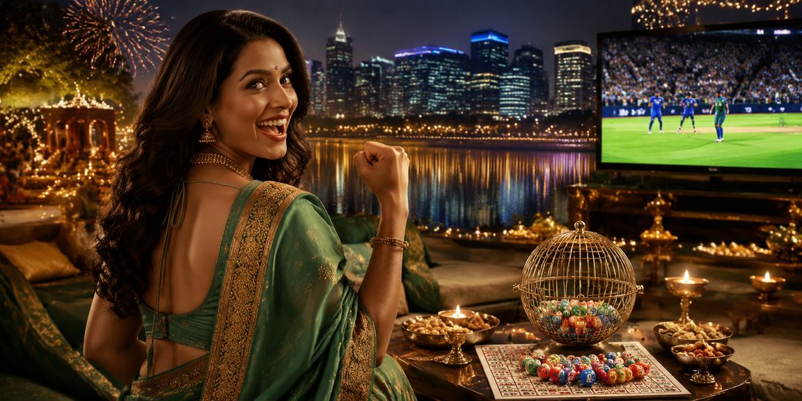Indian player engaging with online lottery games on mobile